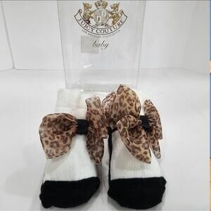 Juicy Couture Baby Socks And Headband Animal Print NWT